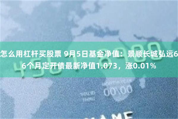 怎么用杠杆买股票 9月5日基金净值：景顺长城弘远66个月定开债最新净值1.073，涨0.01%