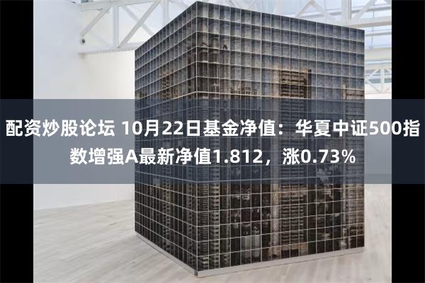 配资炒股论坛 10月22日基金净值：华夏中证500指数增强A最新净值1.812，涨0.73%