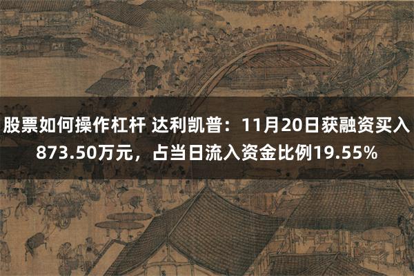 股票如何操作杠杆 达利凯普：11月20日获融资买入873.50万元，占当日流入资金比例19.55%